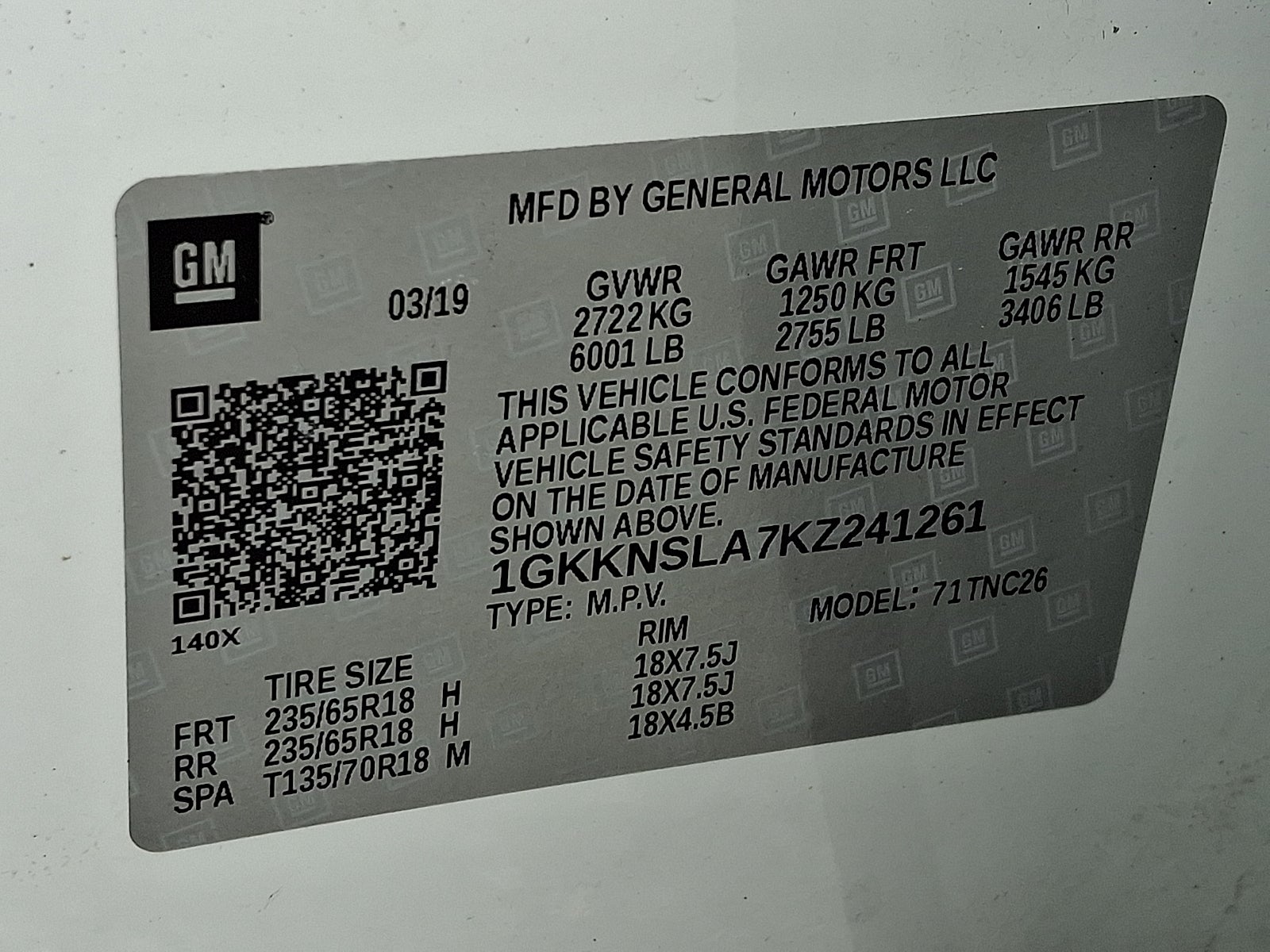 2019 GMC Acadia SLE