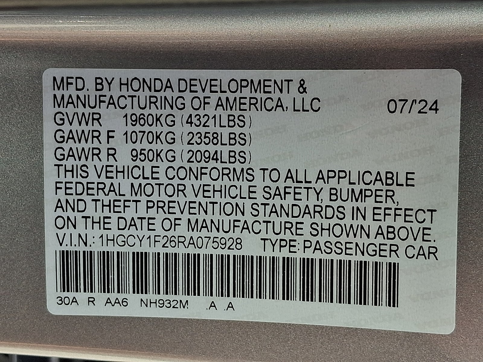 2024 Honda Accord Sedan LX