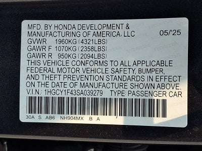 2025 Honda Accord Sedan SE