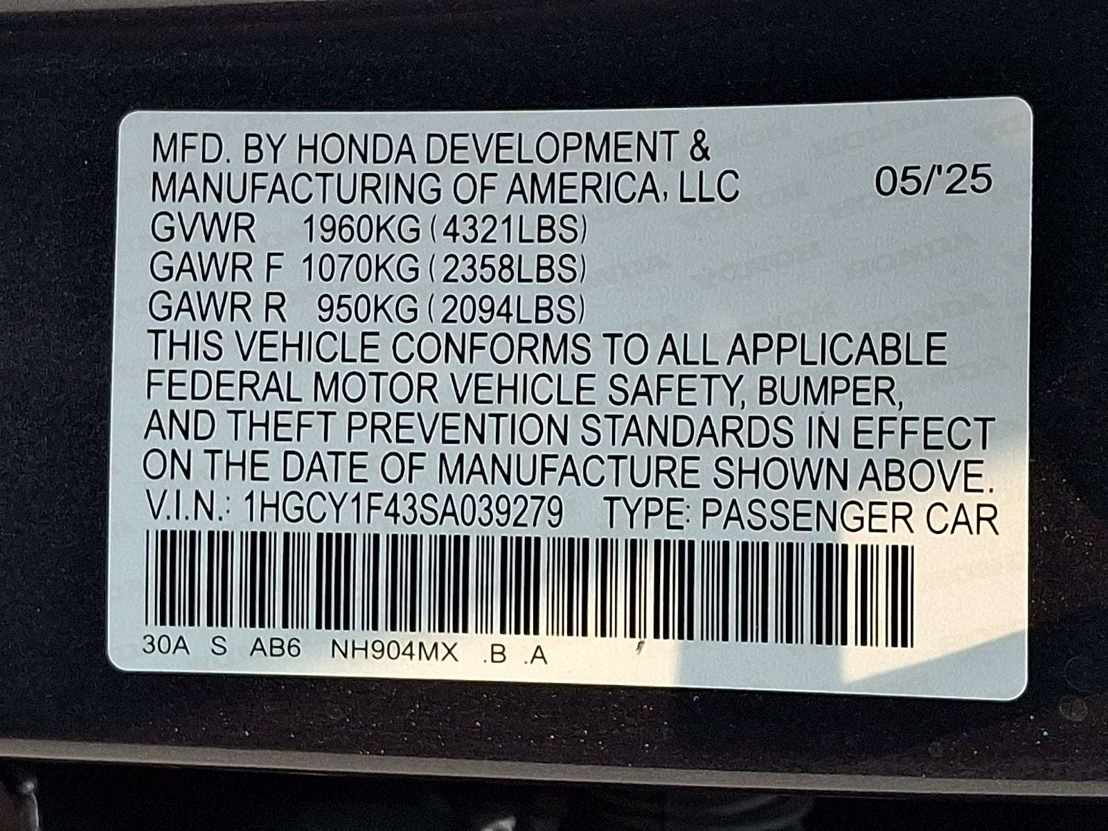 2025 Honda Accord Sedan SE