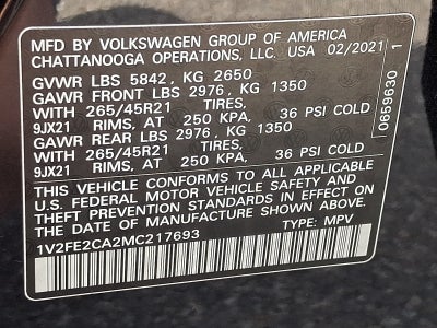 2021 Volkswagen Atlas Cross Sport 3.6L V6 SEL Premium R-Line