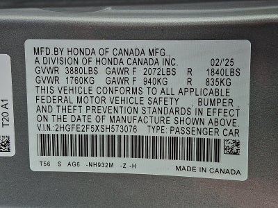 2025 Honda Civic Sedan Sport