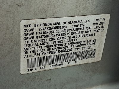 2012 Honda Ridgeline RTL