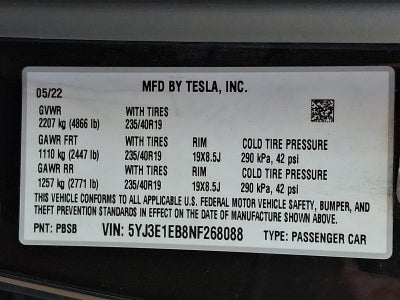 2022 Tesla Model 3 Long Range