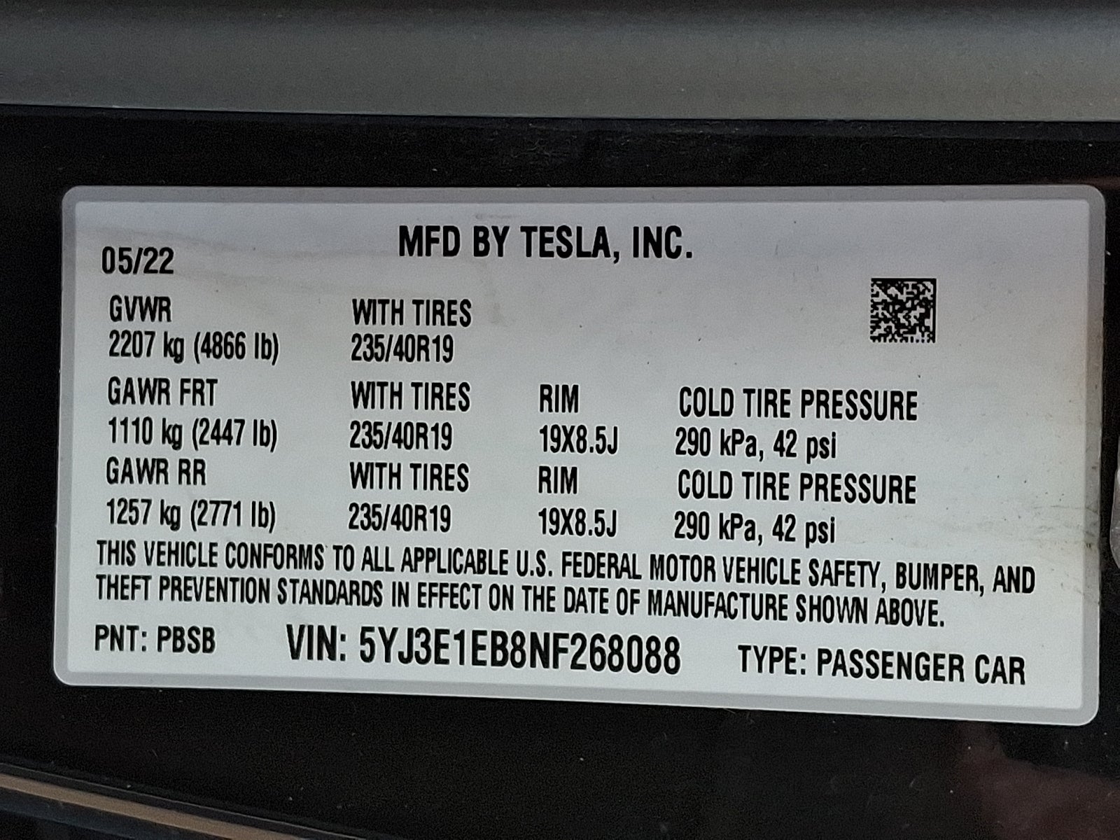 2022 Tesla Model 3 Long Range