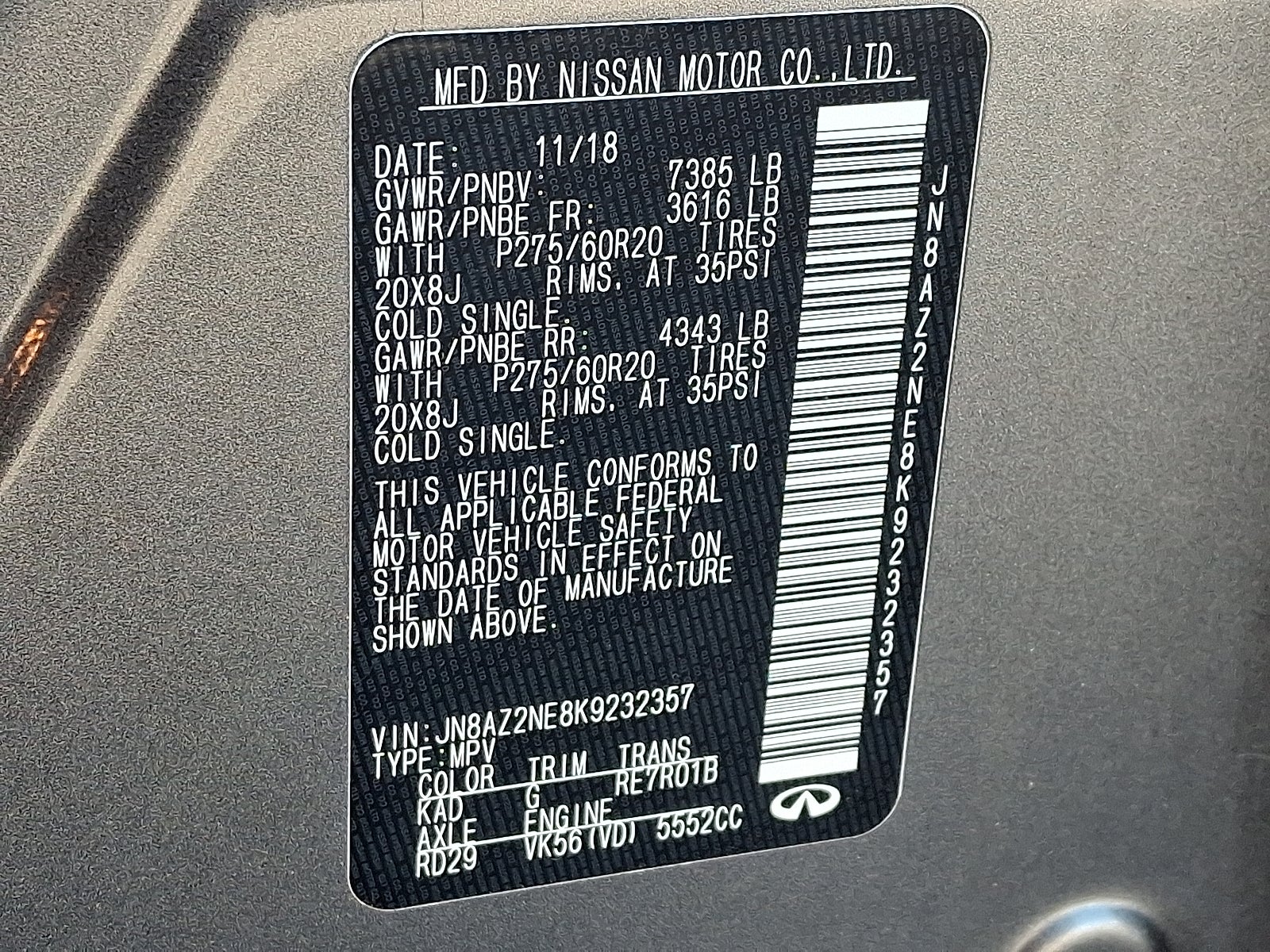 2019 INFINITI QX80 LUXE